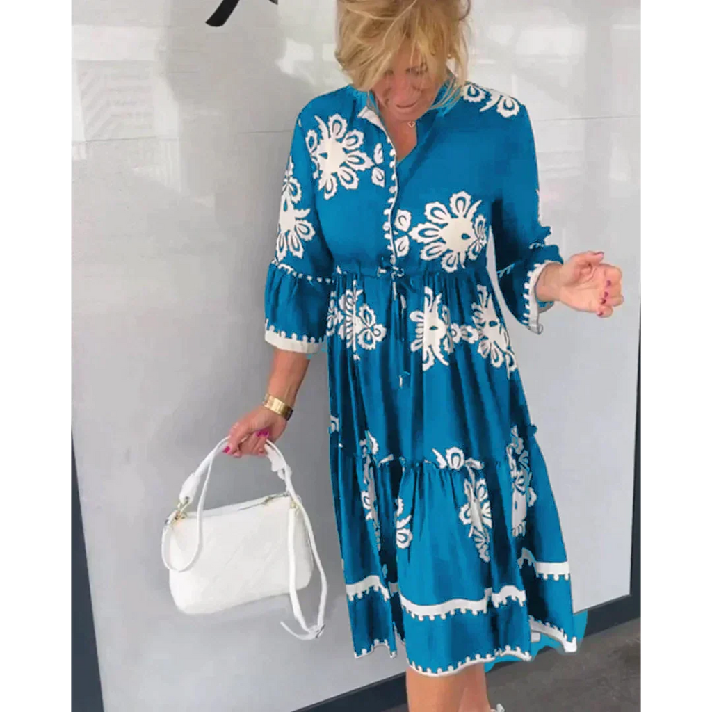 Floral Print Elegant Fit Autumn Dress | Meave & Ivy