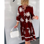 Floral Print Elegant Fit Autumn Dress | Meave & Ivy