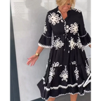Floral Print Elegant Fit Autumn Dress | Meave & Ivy