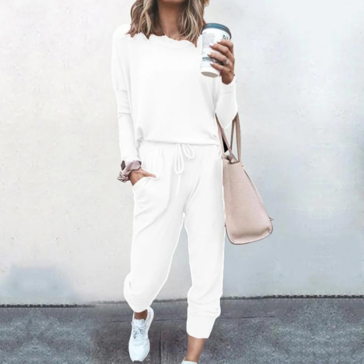 Women's Relaxed Long-Sleeve Top and Jogger Set
