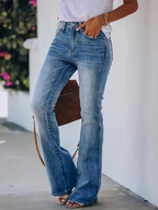 Women's High Waisted Flared Jeans with Fitted Thighs