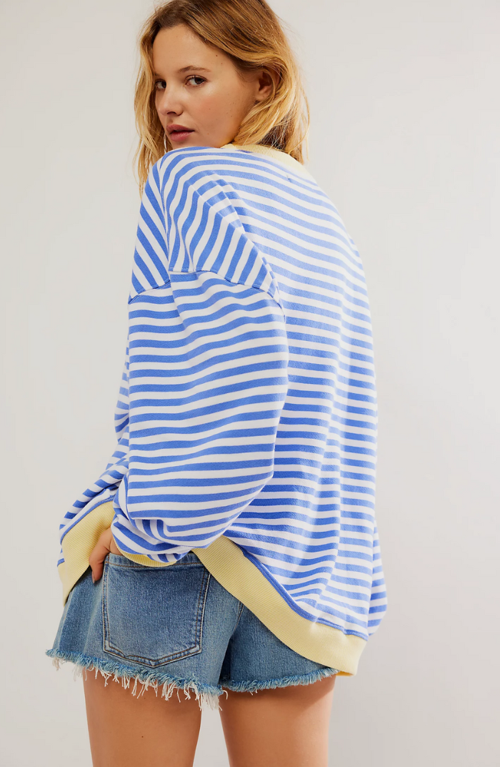 Women's Printed Crew-Neck Sweatshirt – Relaxed Spring Layer