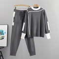 Women's Contrast Trim Long-Sleeve Sweatshirt and Jogger Trousers Set