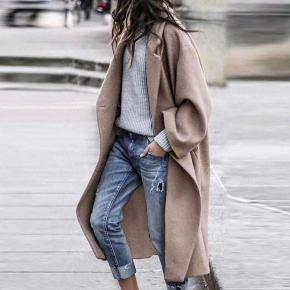 Women's Relaxed Longline Winter Coat – Soft Draped Layer