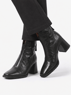 Square-Heel Ankle Boots with Zip – Vegan Leather
