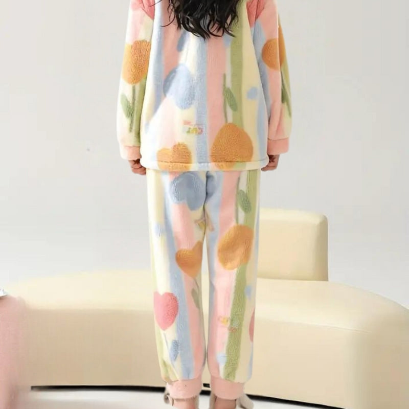 Women's Plush Fleece Zip-Up Jacket and Jogger Trousers Set