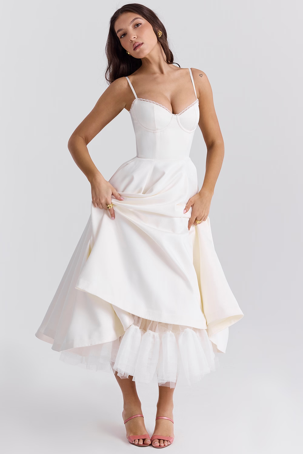 Corset Midi Dress – Elegant A-Line Occasion Dress | Meave & Ivy