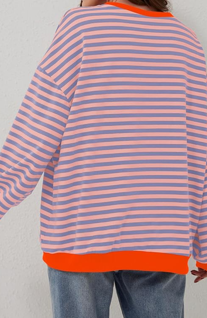 Women's Printed Crew-Neck Sweatshirt – Relaxed Spring Layer