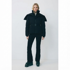 Women's Ski Jacket with Detachable Hood – Water-Repellent Fitted Snow Jacket
