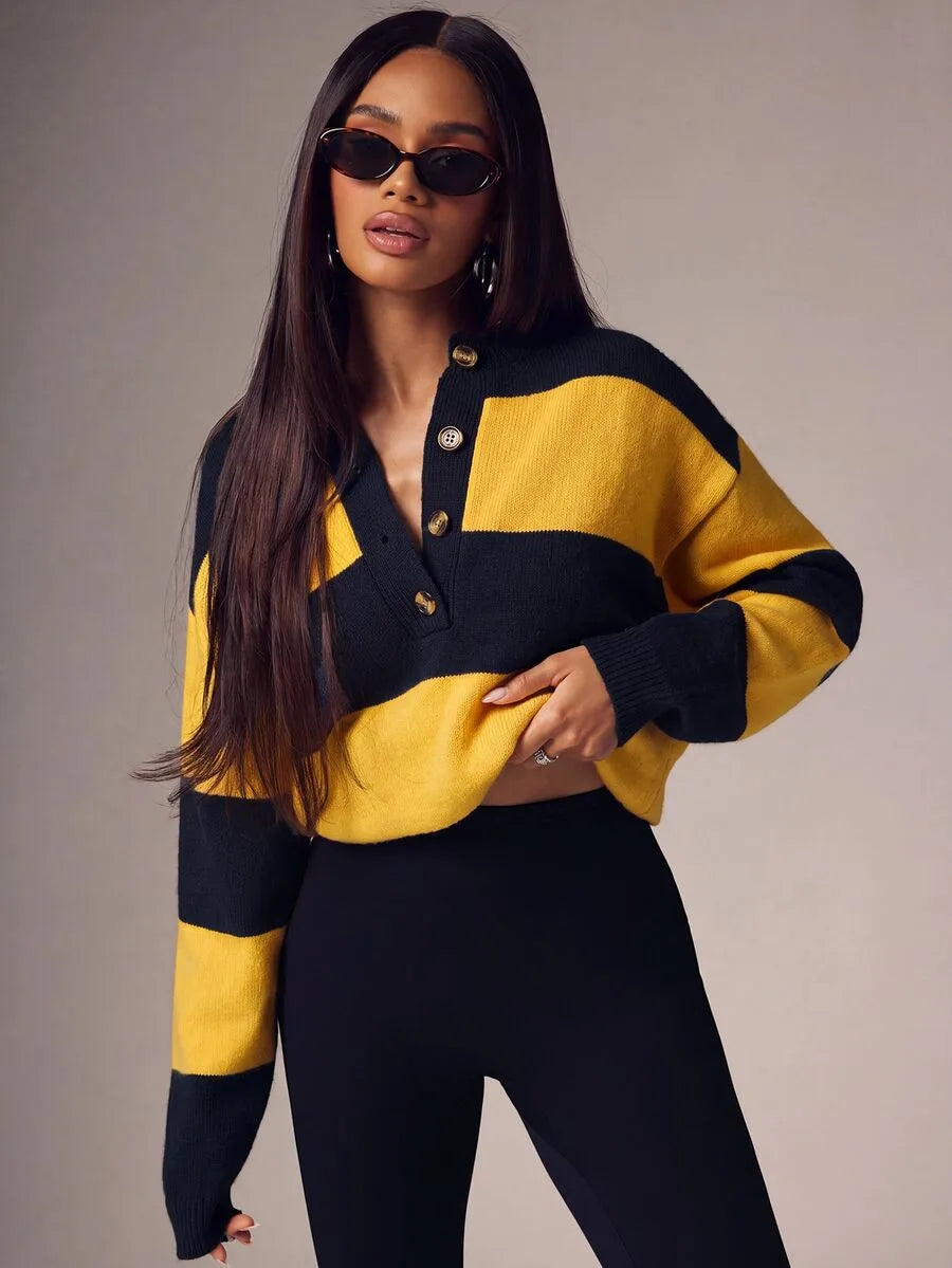 Women's Oversized Sweater with Buttons