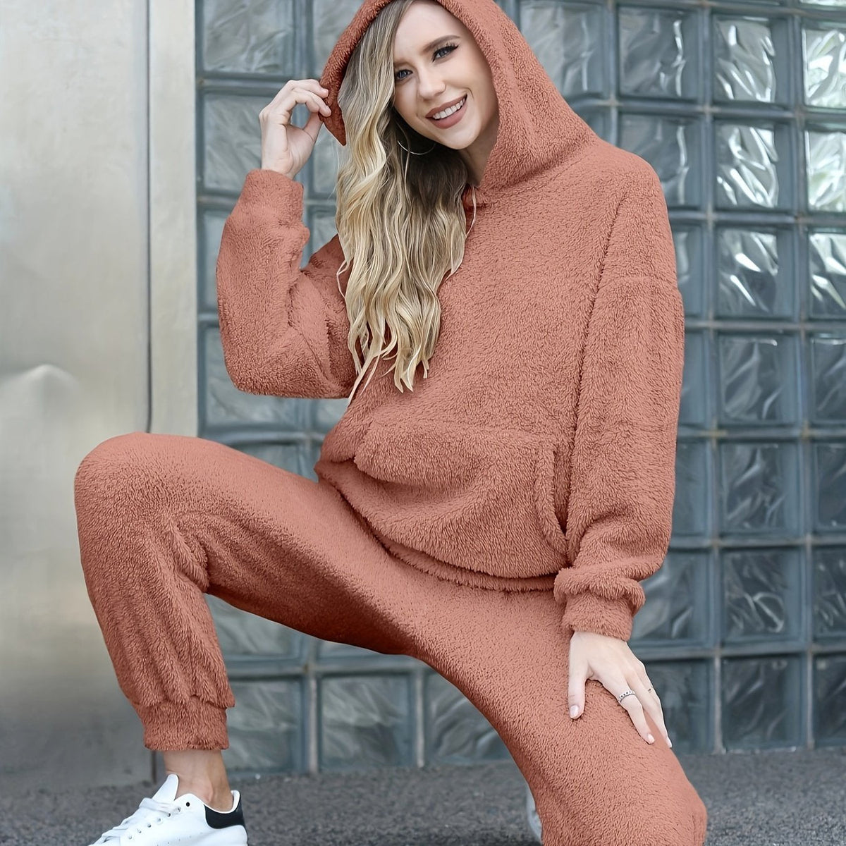 Women's Teddy Fleece Two-Piece Lounge Set