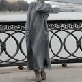 Women's Long-Sleeve Knitted Maxi Dress – Relaxed High-Neck Style