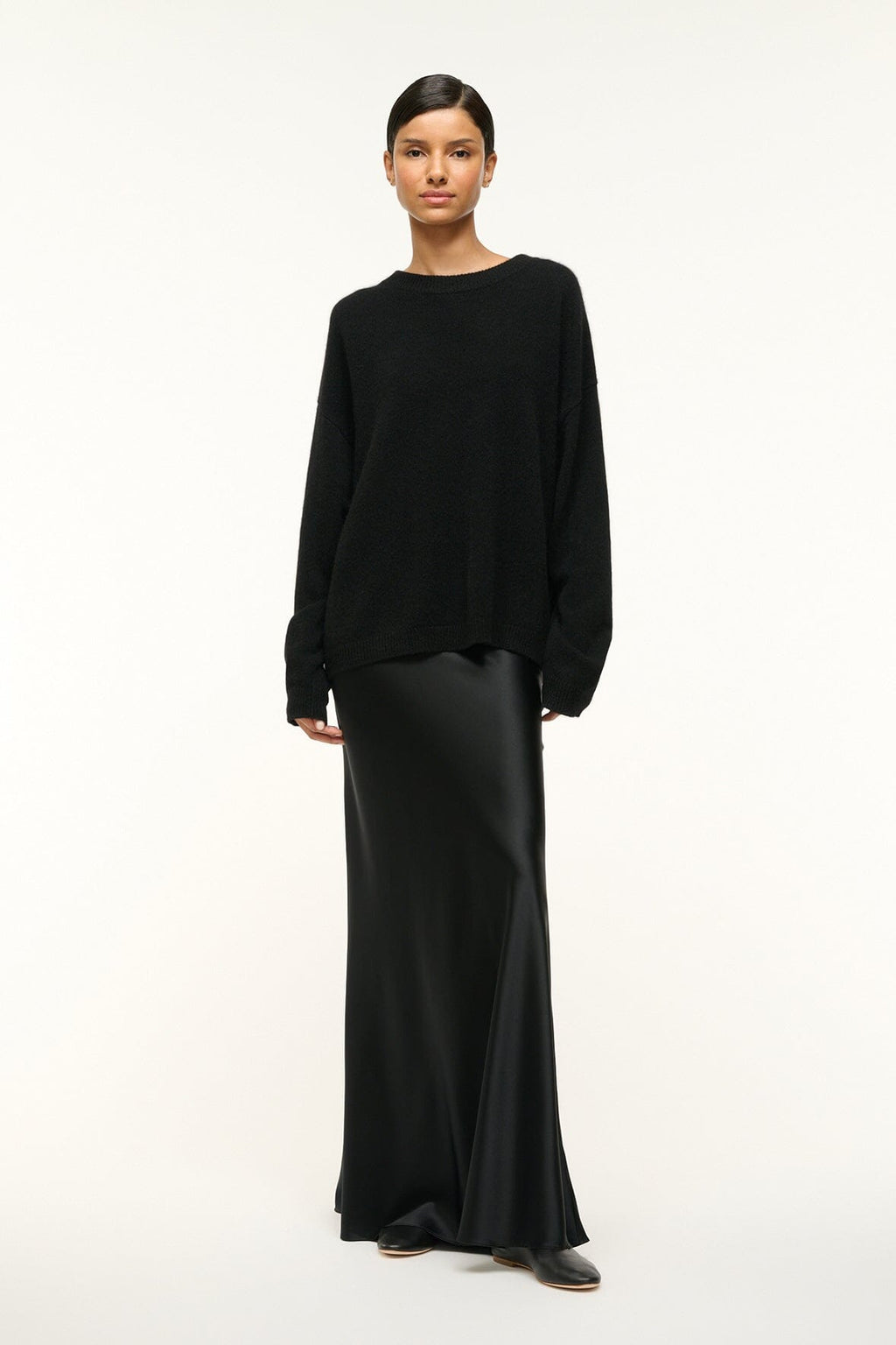 Relaxed Crew-Neck Knit Jumper - Soft Black