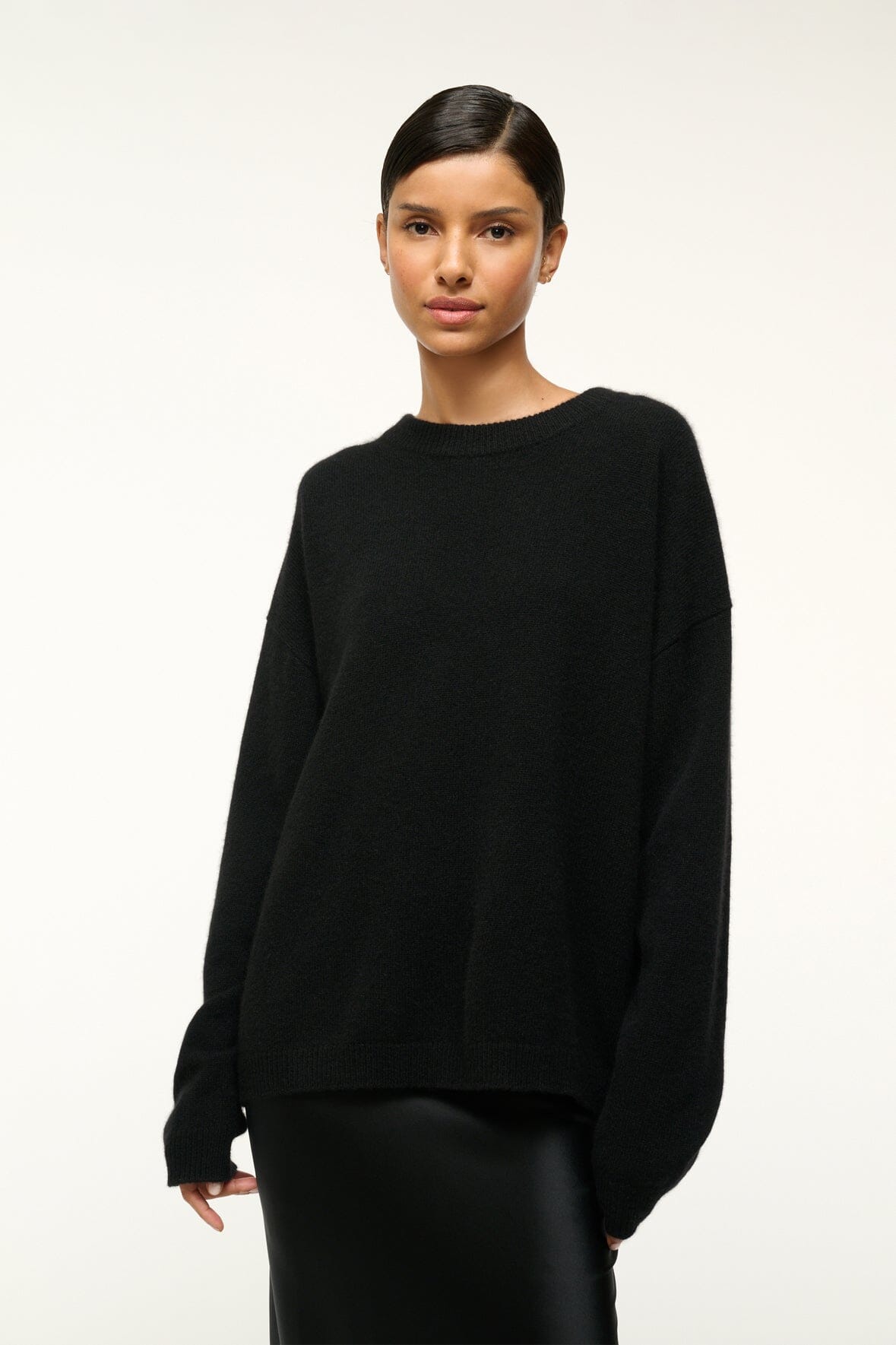 Relaxed Crew-Neck Knit Jumper - Soft Black