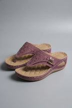 Wide Fit Wedge Toe Post Walking Sandals - Womens Comfort Sandals | Meave & Ivy