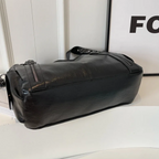 Women's Vegan Leather Shoulder Tote with Zip Pockets
