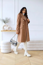 Double-Faced Wool-Blend Coat – Classic Button Design