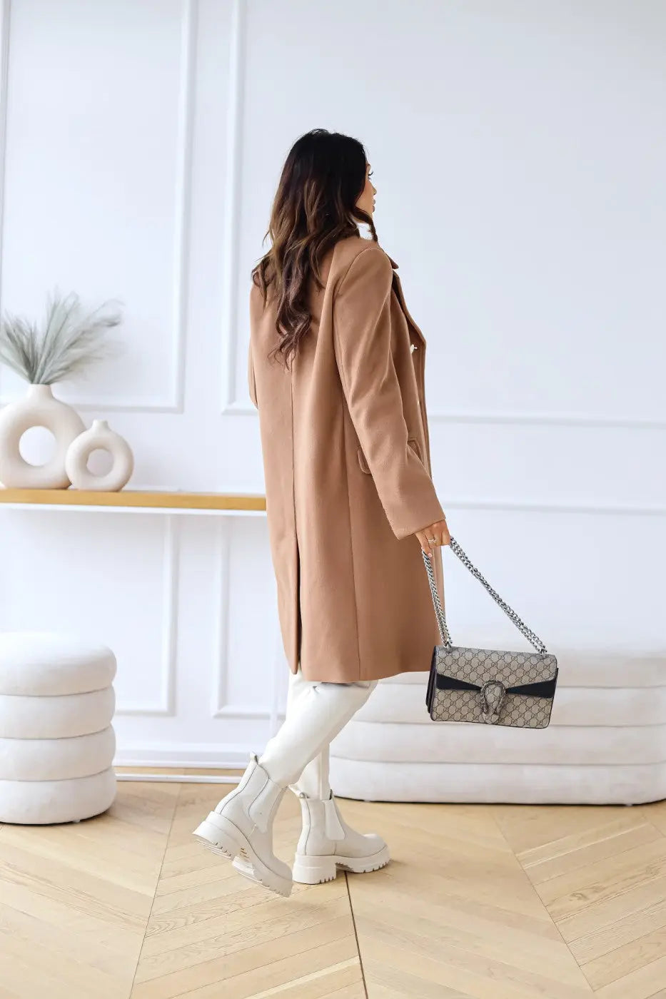 Double-Faced Wool-Blend Coat – Classic Button Design