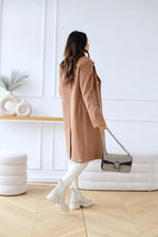 Double-Faced Wool-Blend Coat – Classic Button Design