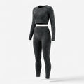 Women's Seamless Long-Sleeve Crop Top and Leggings Set
