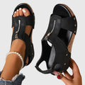 Women's Front-Zip Comfort Wedge Sandals