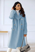 Double-Faced Wool-Blend Coat – Classic Button Design