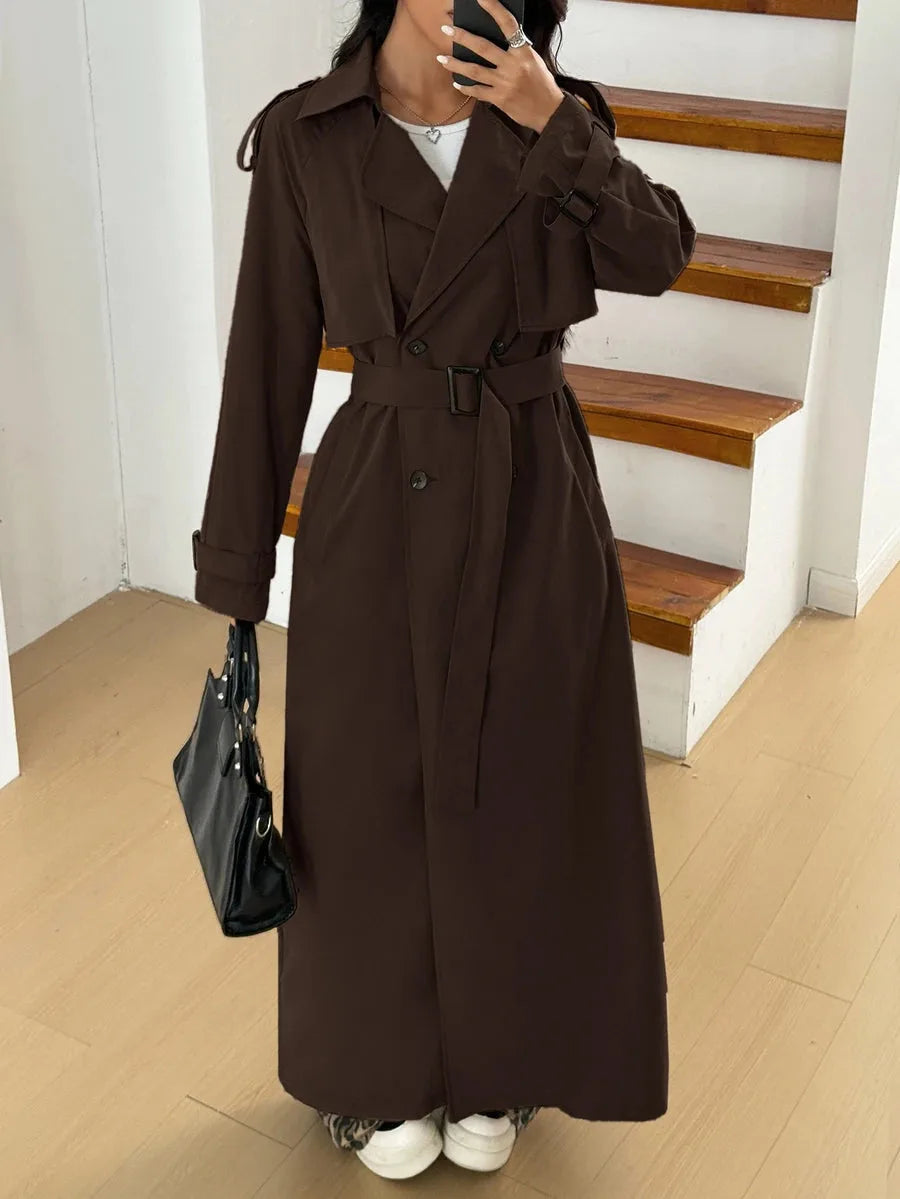 Women's Oversized Trench Coat with Belt