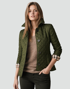 Quilted Transitional Jacket with Collar & Buttons