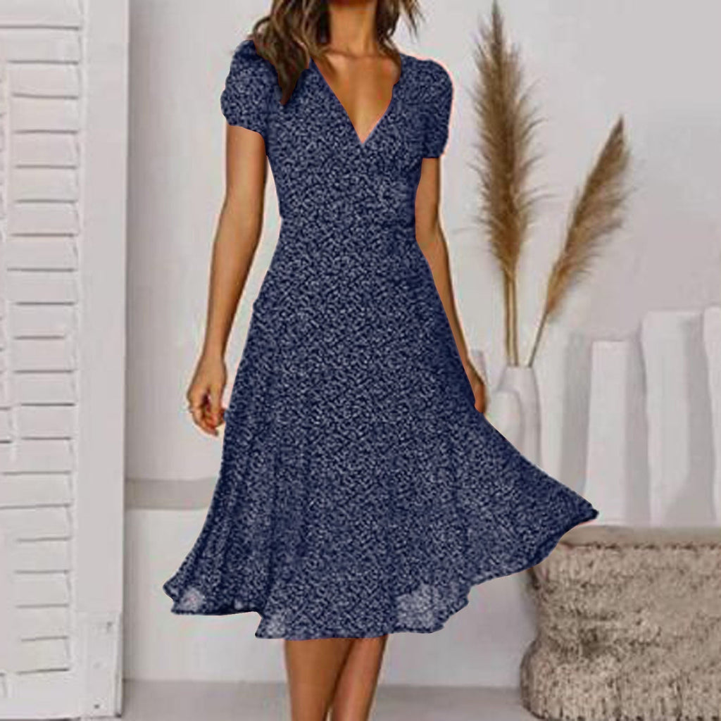A-Line Dress with V-Neck and Floaty Skirt | Meave & Ivy