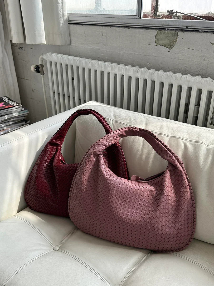 Woven Shoulder Bag with Luxe Braided Design – Textured Handbag