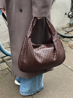Woven Shoulder Bag with Luxe Braided Design – Textured Handbag