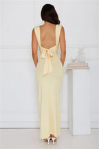 Side Slit Dress with Bow Detail at the Back | Meave & Ivy