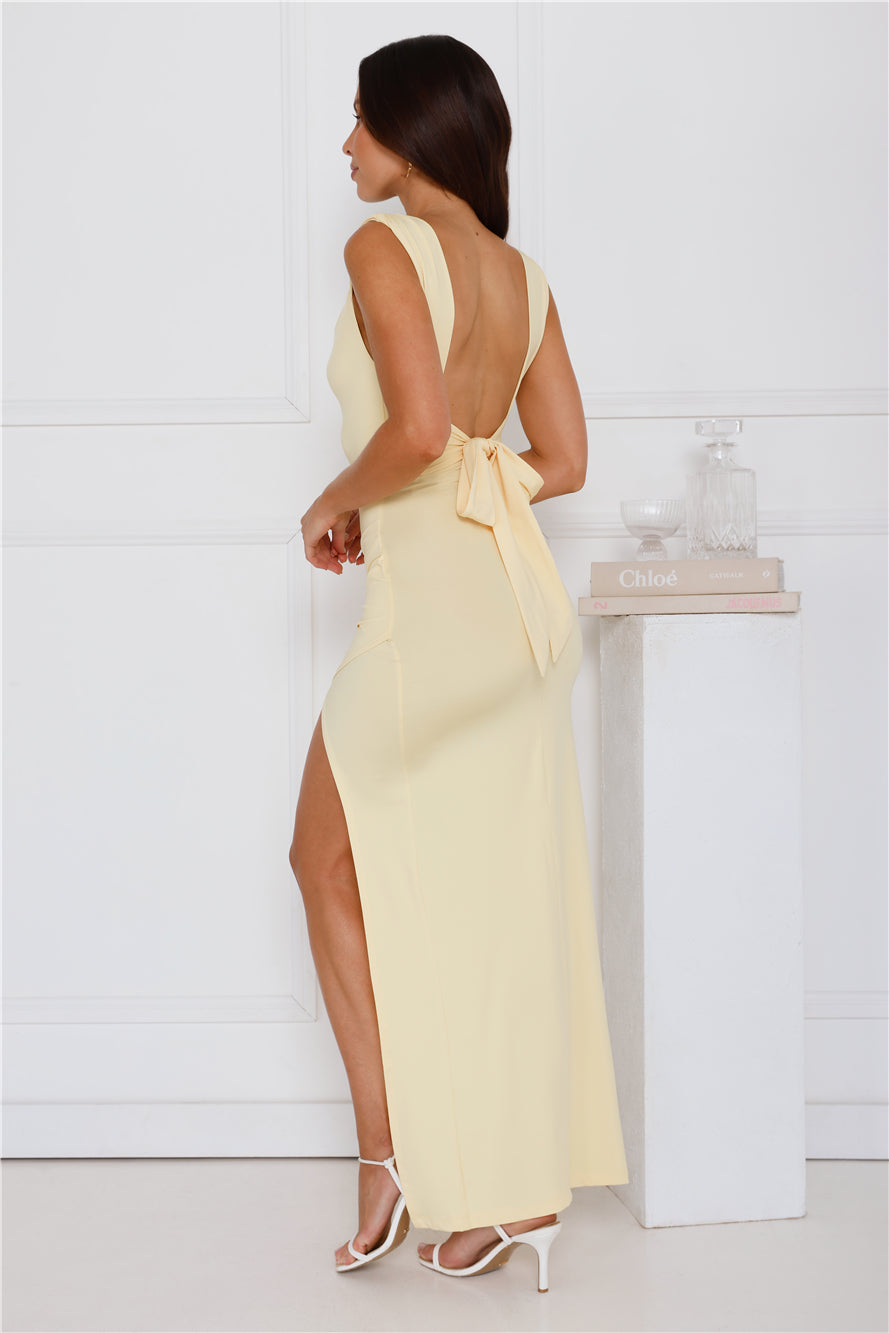 Side Slit Dress with Bow Detail at the Back | Meave & Ivy