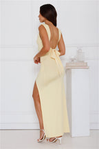 Side Slit Dress with Bow Detail at the Back | Meave & Ivy