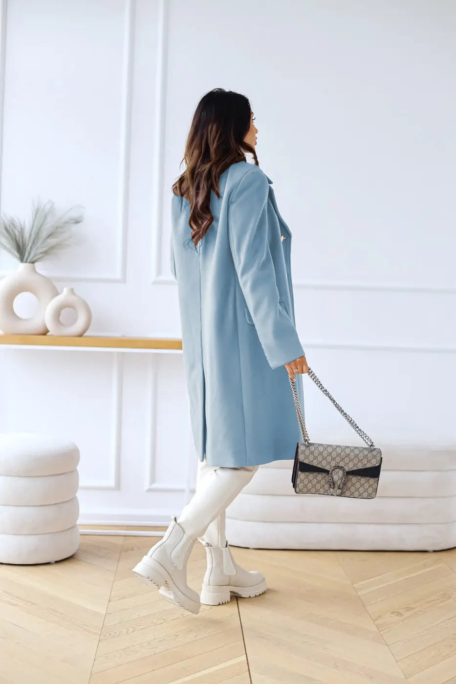 Double-Faced Wool-Blend Coat – Classic Button Design