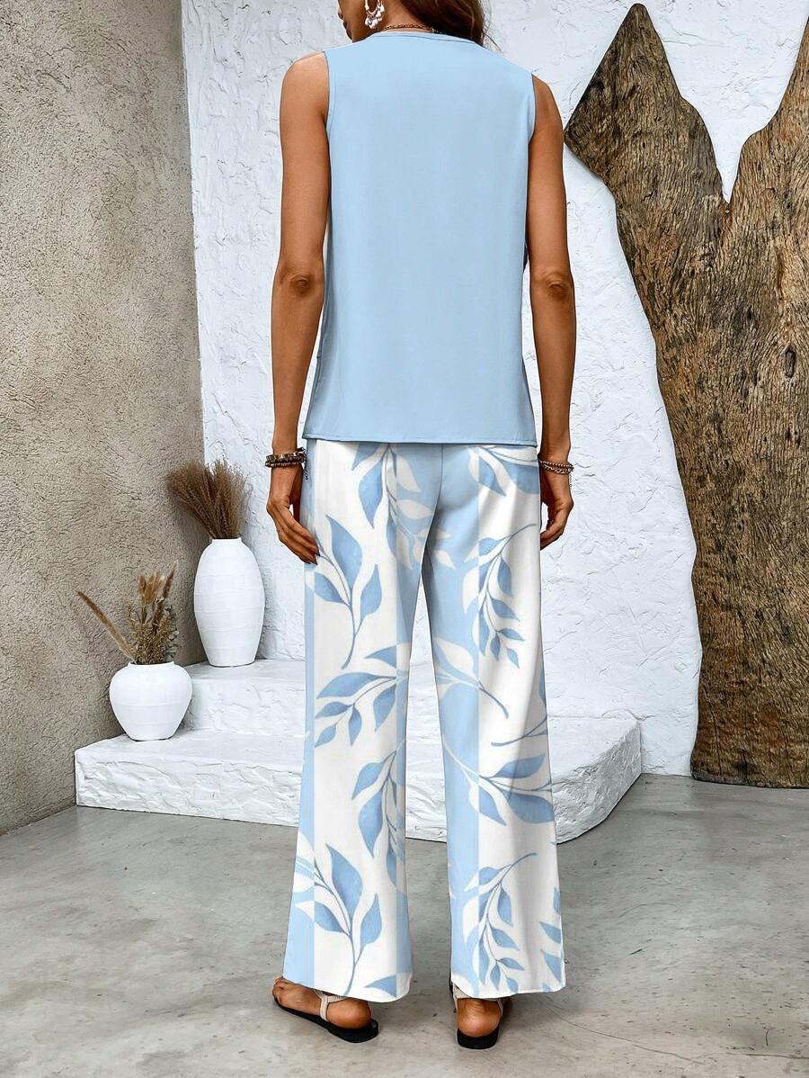 Two-Piece Tank & Wide-Leg Trouser Set