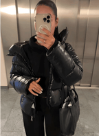 Slim-Fit Puffer Jacket with Glossy Finish