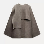 Oversized Wrap Coat with Elegant Draping – Women's Belted Coat