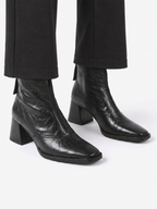 Square-Heel Ankle Boots with Zip – Vegan Leather
