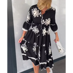 Floral Print Elegant Fit Autumn Dress | Meave & Ivy