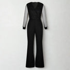 Glitter Top Jumpsuit – Elegant Party Jumpsuit with Straight Legs