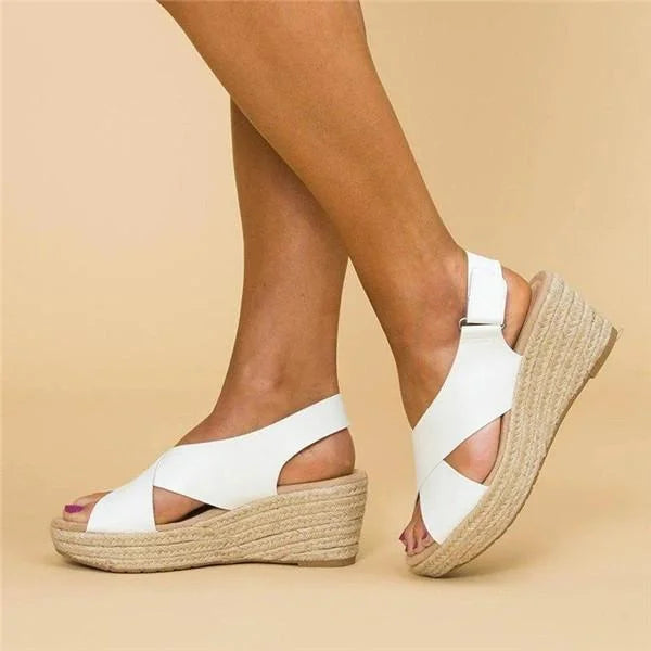 Crossover Espadrille Wedge Sandals