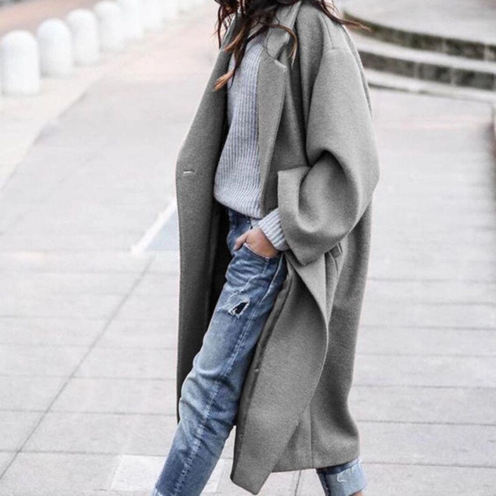 Women's Relaxed Longline Winter Coat – Soft Draped Layer