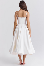Corset Midi Dress – Elegant A-Line Occasion Dress | Meave & Ivy