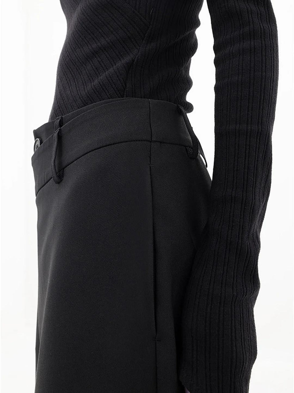 Women's Wide-Leg Wrap Trousers – Asymmetric High-Waist Relaxed Style