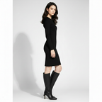 Knee High Stiletto Boots with Pointed Toe – Vegan Leather Heeled Boots