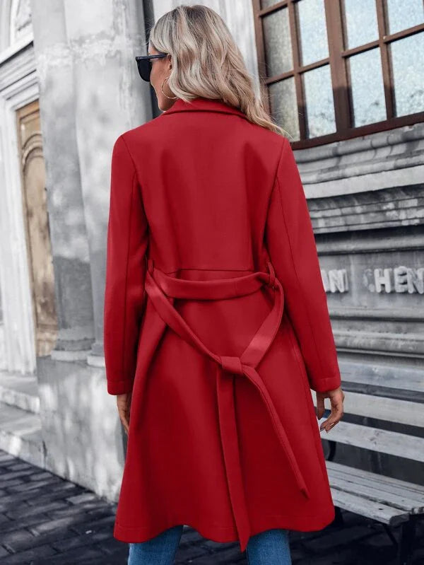 A-Line Padded Coat with Double Buttons