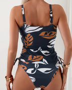 Women's Printed Ruched Tankini Set – Two-Piece Swimwear