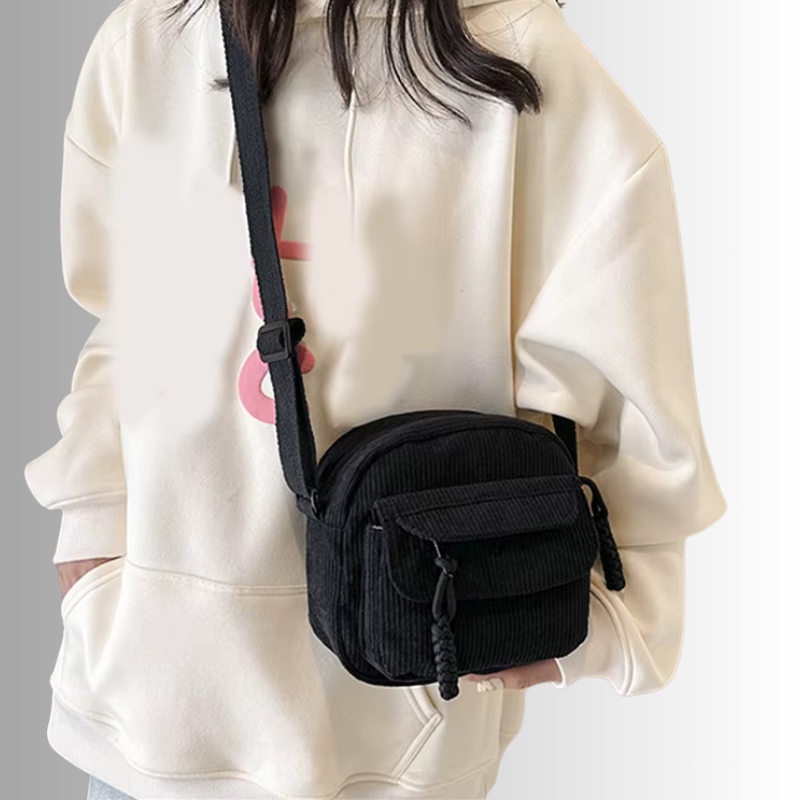 Mini Corduroy Crossbody Bag – Compact Shoulder Bag