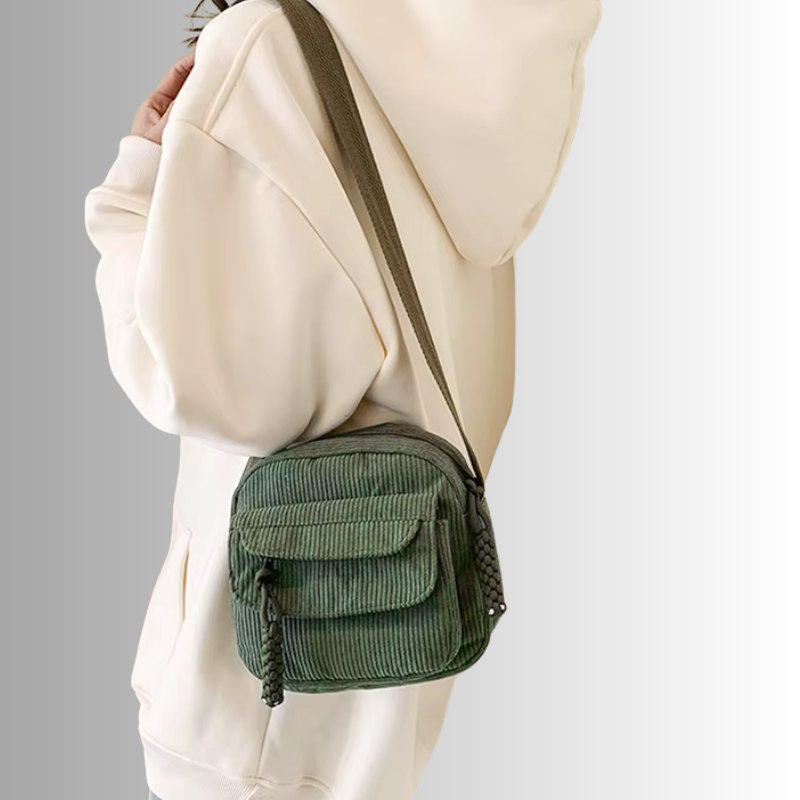 Mini Corduroy Crossbody Bag – Compact Shoulder Bag